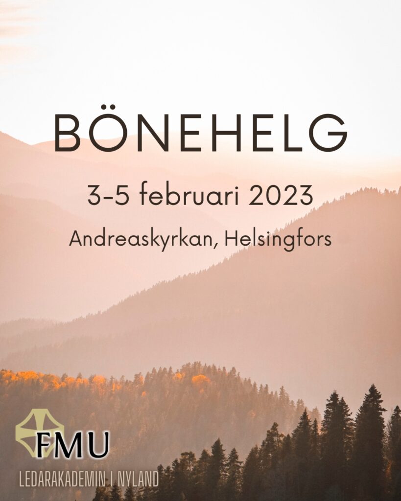 information om bönehelgen i Andreaskyrkan, Helsingfors 3-5.2 2023